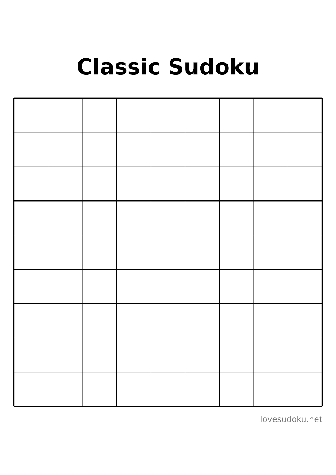 sudoku blank grid printable